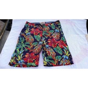RARE men's Hudson and Barrow pineapple hibiscus plant casual shorts size 30